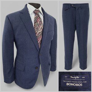 Bonobos Flannel 2-Piece Suit | Blazer 40S Athletic Fit | Pants Slim Fit W31xL27